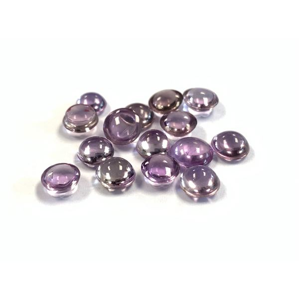 15 ROUND GRADUATED CABOCHON AMETHYSTS 13.70CTS