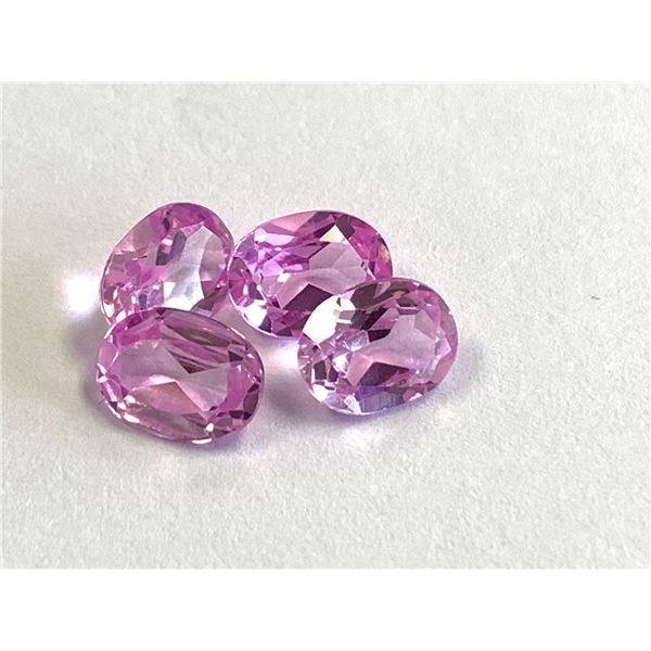 4 MATCHED OVAL LAB GROWN PINK SAPPHIRE 6.25CTS