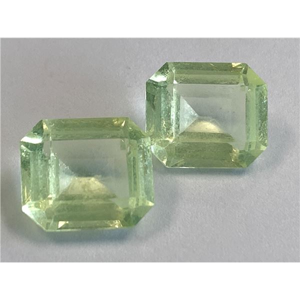 PAIR OF OBLONG EMERALD CUT PALE LAB GROWN SPINEL  20.45CTS