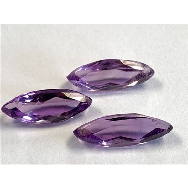 3 MATCHING AMETHYSTS 7.45CTS