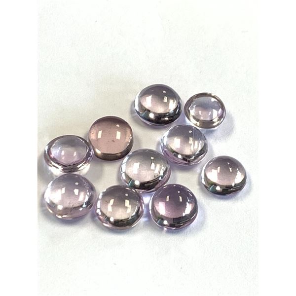 10 CABOCHON PALE AMETHYSTS