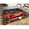 Image 1 : RED 10 TON CAPACITY HYDRAULIC BODY FRAME JACK WITH ASSORTED ATTACHMENTS IN HARD CASE