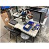 Image 1 : FOLDING TABLE SOLDERING STATION INCLUDING: TABLE, MAGNIFIYING LIGHT, WELLER SOLDERING GUN, 2 SMALL