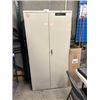 Image 1 : BEIGE METAL 2 DOOR 36"W X 18"D X 72"H CONSUMABLES CABINET WITH CONTENTS