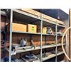 Image 1 : 3 BAYS OF GREY METAL 5 TIER 100"H PRODUCT SHELVING WITH CONTENTS INCLUDING GAS TORCH WAND,