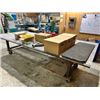 Image 2 : METAL 60"W X 145"L X 34"H MOBILE INDUSTRIAL WORK TABLE WITH METAL TOP PLATE & CONTENTS