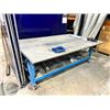 Image 1 : METAL 60"W X 96"L X 35"H MOBILE INDUSTRIAL WORK TABLE WITH METAL TOP PLATE & CONTENTS