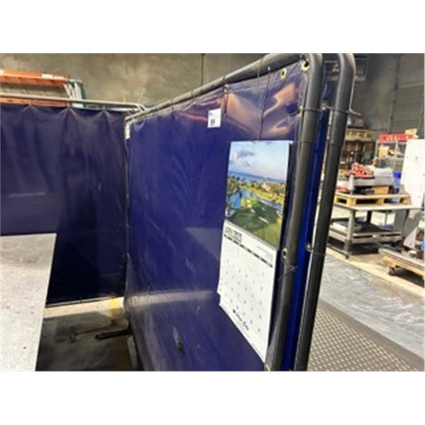 2 BLUE 96"W X 76"H PORTABLE INDUSTRIAL WELDING SCREENS