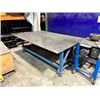 Image 1 : METAL 60"W X 97 1/2"L X 34 1/2"H MOBILE INDUSTRIAL WORK TABLE WITH ANTI FATIGUE MAT