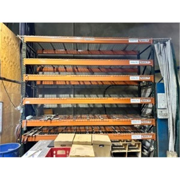 *BAY OF INDUSTRIAL PALLET RACKING INCLUDING 2 - 12' X 42  UPRIGHTS, 12 - 12' X 6.5  CROSS BEAMS,