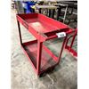 Image 2 : RED METAL 2 TIER MOBILE PRODUCT CART