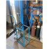 Image 1 : BLUE METAL MOBILE SINGLE BOTTLE CART WITH 6 ASSORTED COMPRESS GAS BOTTLES