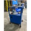 Image 1 : BLUE METAL 2 TIER ULINE MOBILE PRODUCT CART