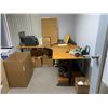 Image 2 : CONTENTS OF SALES OFFICE INCLUDING: DESK, 3 METAL 4 DRAWER FILE CABINETS, 2 TIER WALL SHELF &