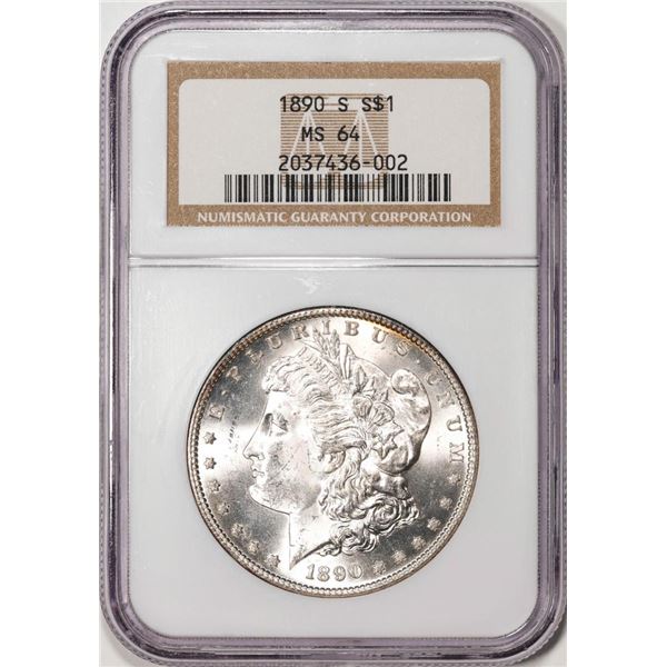 1890-S $1 Morgan Silver Dollar Coin NGC MS64