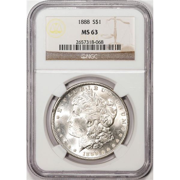 1888 $1 Morgan Silver Dollar Coin NGC MS63