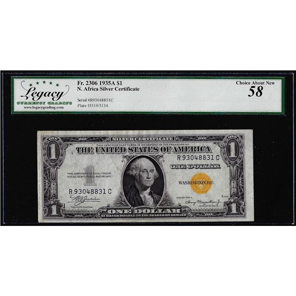 1935A $1 North Africa Silver Certificate Note Fr.2306 Legacy Choice About New 58