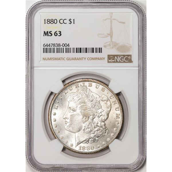 1880-CC $1 Morgan Silver Dollar Coin NGC MS63
