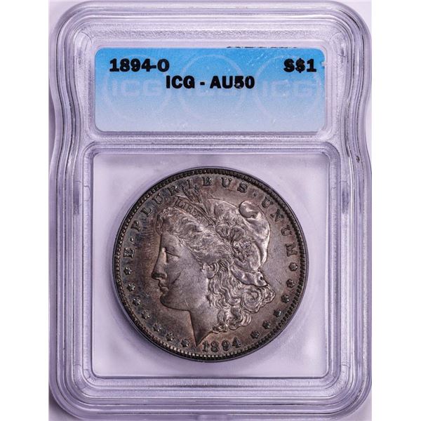 1894-O $1 Morgan Silver Dollar Coin ICG AU50