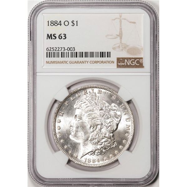 1884-O $1 Morgan Silver Dollar Coin NGC MS63