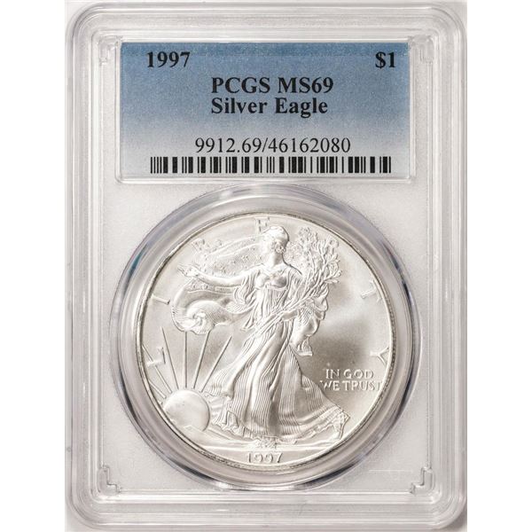 1997 $1 American Silver Eagle Coin PCGS MS69