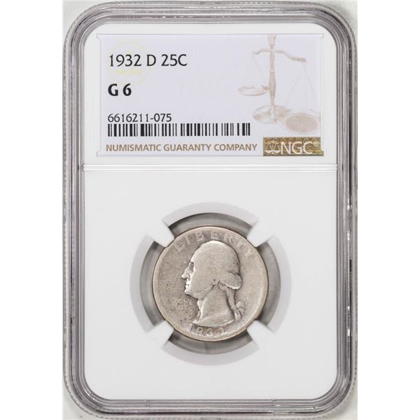 1932-D Washington Quarter Coin NGC G6