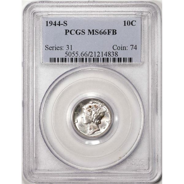 1944-S Mercury Dime Coin PCGS MS66FB