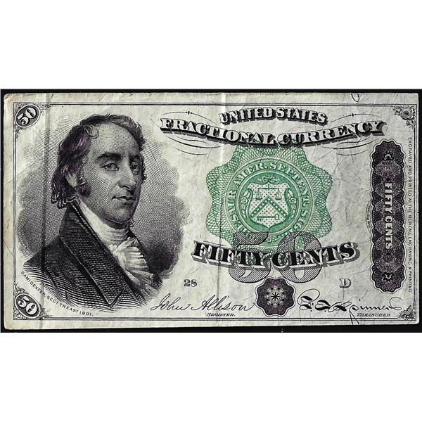 1873 Fourth Issue Fifty Cents Fractional Currency Note