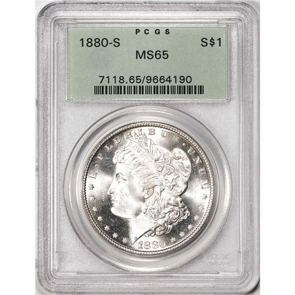 1880-S $1 Morgan Silver Dollar Coin PCGS MS65 Old Green Holder