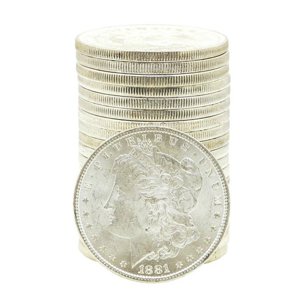 Roll of (20) 1881 $1 Brilliant Uncirculated Morgan Silver Dollar Coins