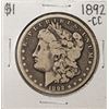 Image 1 : 1892-CC $1 Morgan Silver Dollar Coin