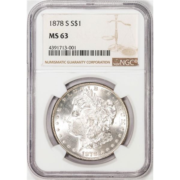 1878-S $1 Morgan Silver Dollar Coin NGC MS63