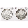Image 1 : Lot of 1881-S & 1882-S $1 Morgan Silver Dollar Coins