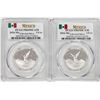 Image 1 : Lot of (2) 2016-Mo Mexico Proof 1/4 oz Silver Libertad Coins PCGS PR69DCAM