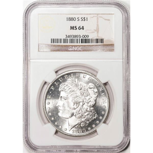 1880-S $1 Morgan Silver Dollar Coin NGC MS64