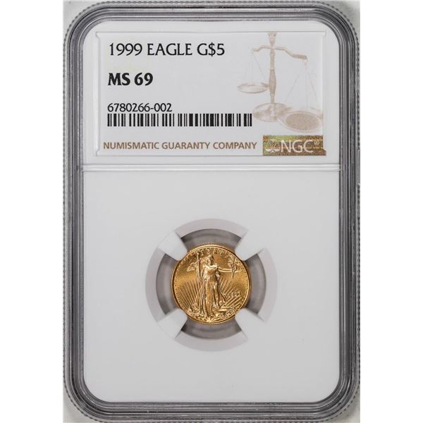 1999 $5 American Gold Eagle Coin NGC MS69