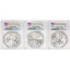 Image 1 : Lot of (3) 2021 Ty. 1 $1 American Silver Eagle Coins PCGS MS70 First Strike