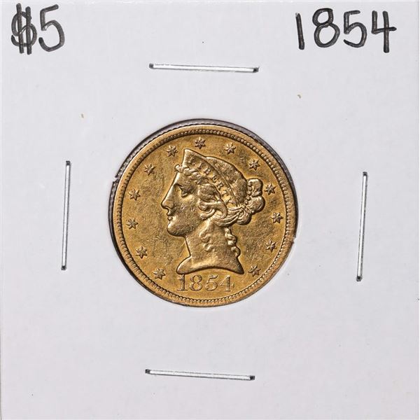 1854 $5 Liberty Head Half Eagle Gold Coin