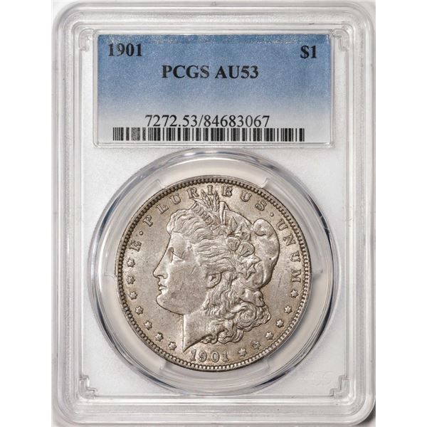 1901 $1 Morgan Silver Dollar Coin PCGS AU53