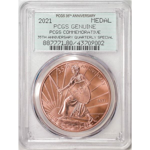 2021 PCGS 35th Anniversary Commemorative Copper Medal Coin PCGS Genuine