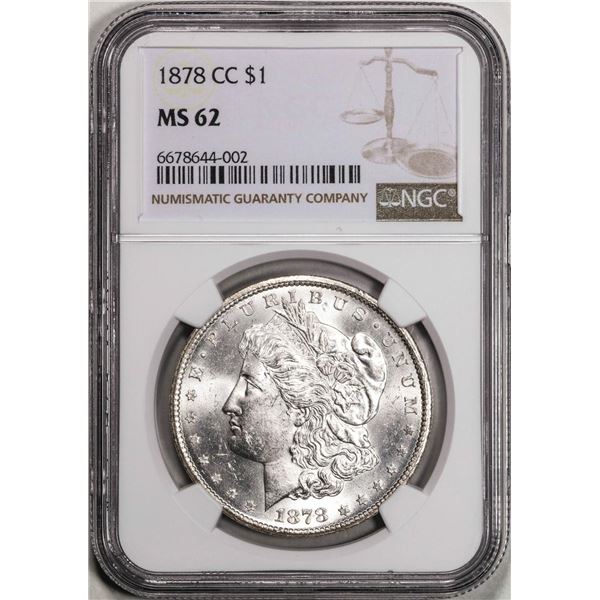 1878-CC $1 Morgan Silver Dollar Coin NGC MS62