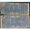 Image 2 : Lot of (2) 1864 $10 Confederate States of America Notes