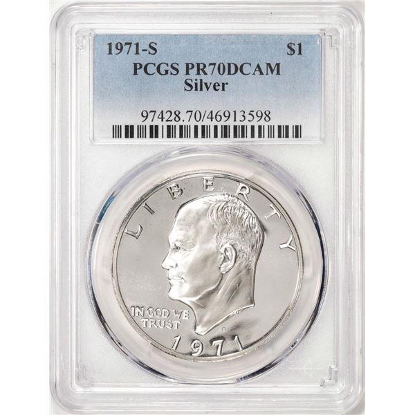 1971-S $1 Proof Eisenhower Silver Dollar Coin PCGS PR70DCAM