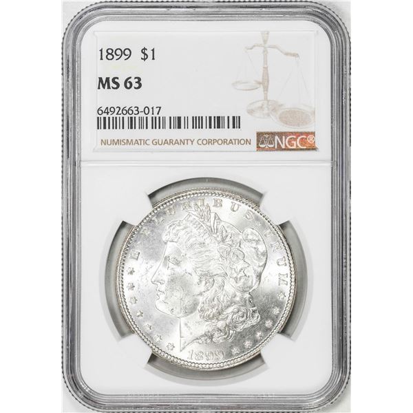 1899 $1 Morgan Silver Dollar Coin NGC MS63