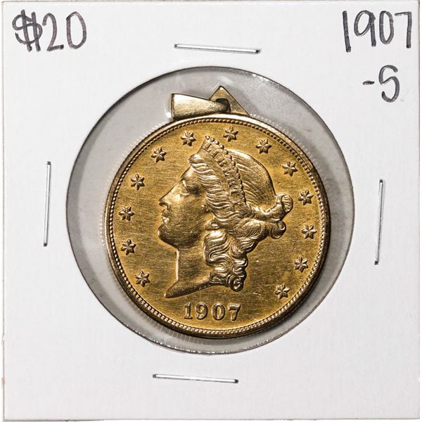 1907-S $20 Liberty Head Double Eagle Gold Coin Pendant