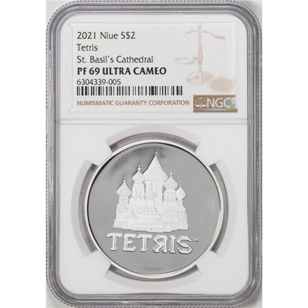 2021 Niue $2 Proof Tetris Silver Coin NGC PF69 Ultra Cameo