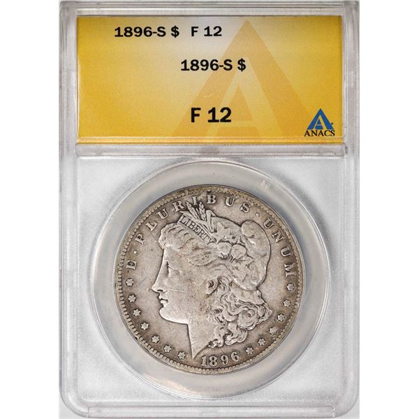 1896-S $1 Morgan Silver Dollar Coin ANACS F12