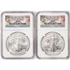 Image 1 : Lot of (2) 2014-(W) $1 American Silver Eagle Coins NGC MS69