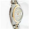 Image 4 : Rolex Ladies Two Tone Factory Silver Tapestry Dial Datejust Wristwatch