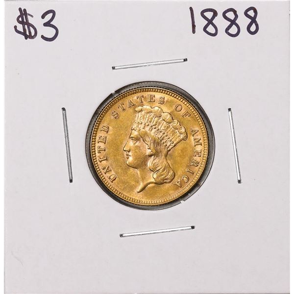 1888 $3 Indian Princess Head Gold Coin